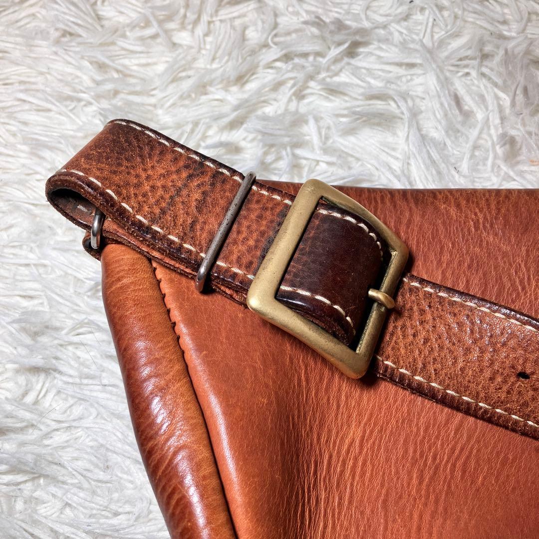 ☆旧品番 貴重☆ HERZ ヘルツ F-6 三日月ボディバッグ タンドー 本革