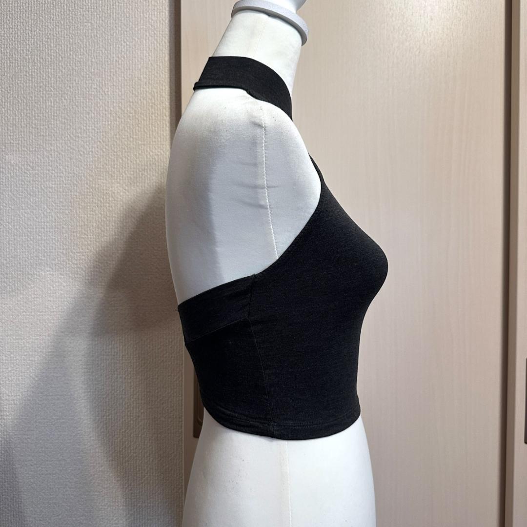 【GUCCI】ホルターネック チューブトップ グレー Sサイズ / ak486