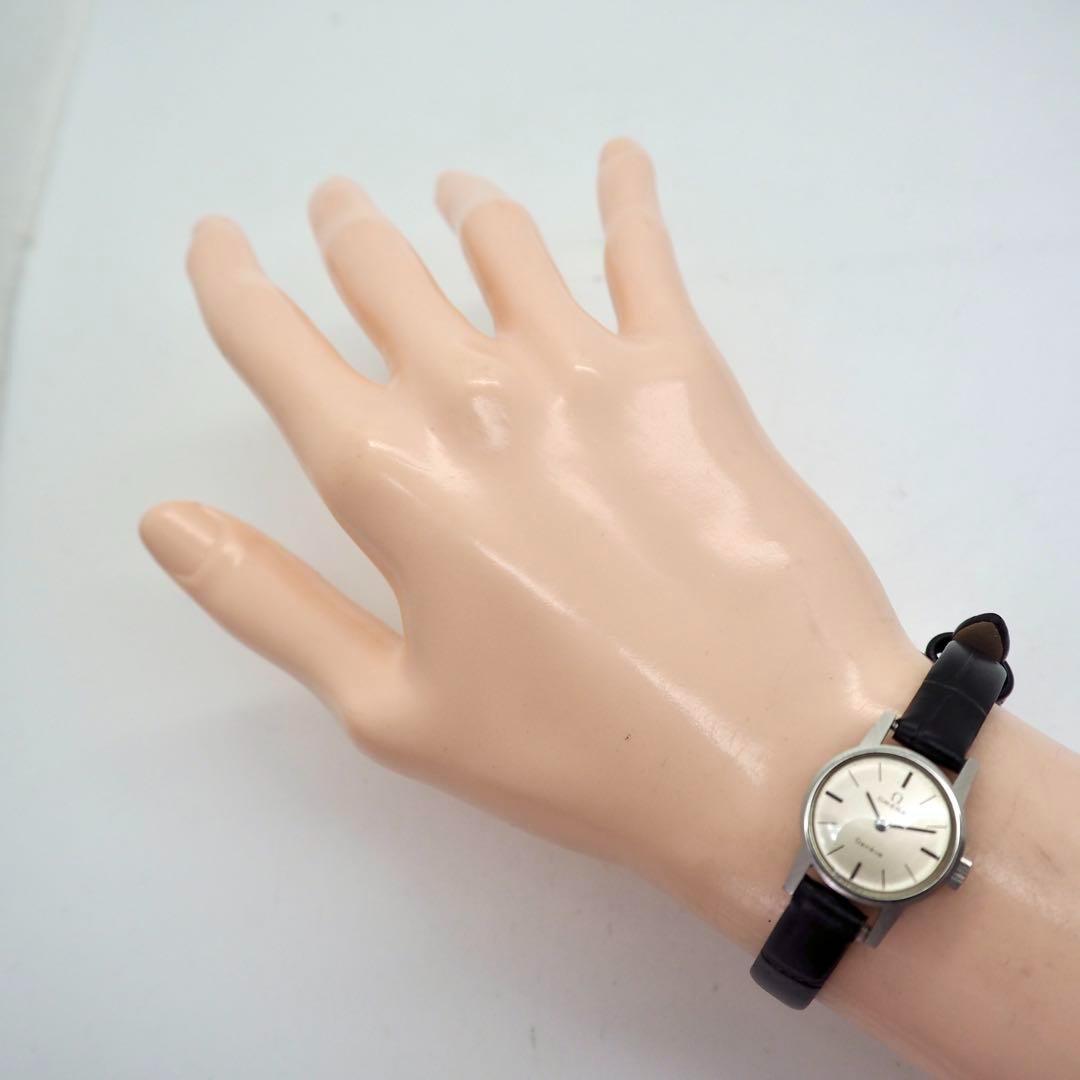 144 OMEGA 時計　Genève 手巻き 新品ベルト レディース　シルバー