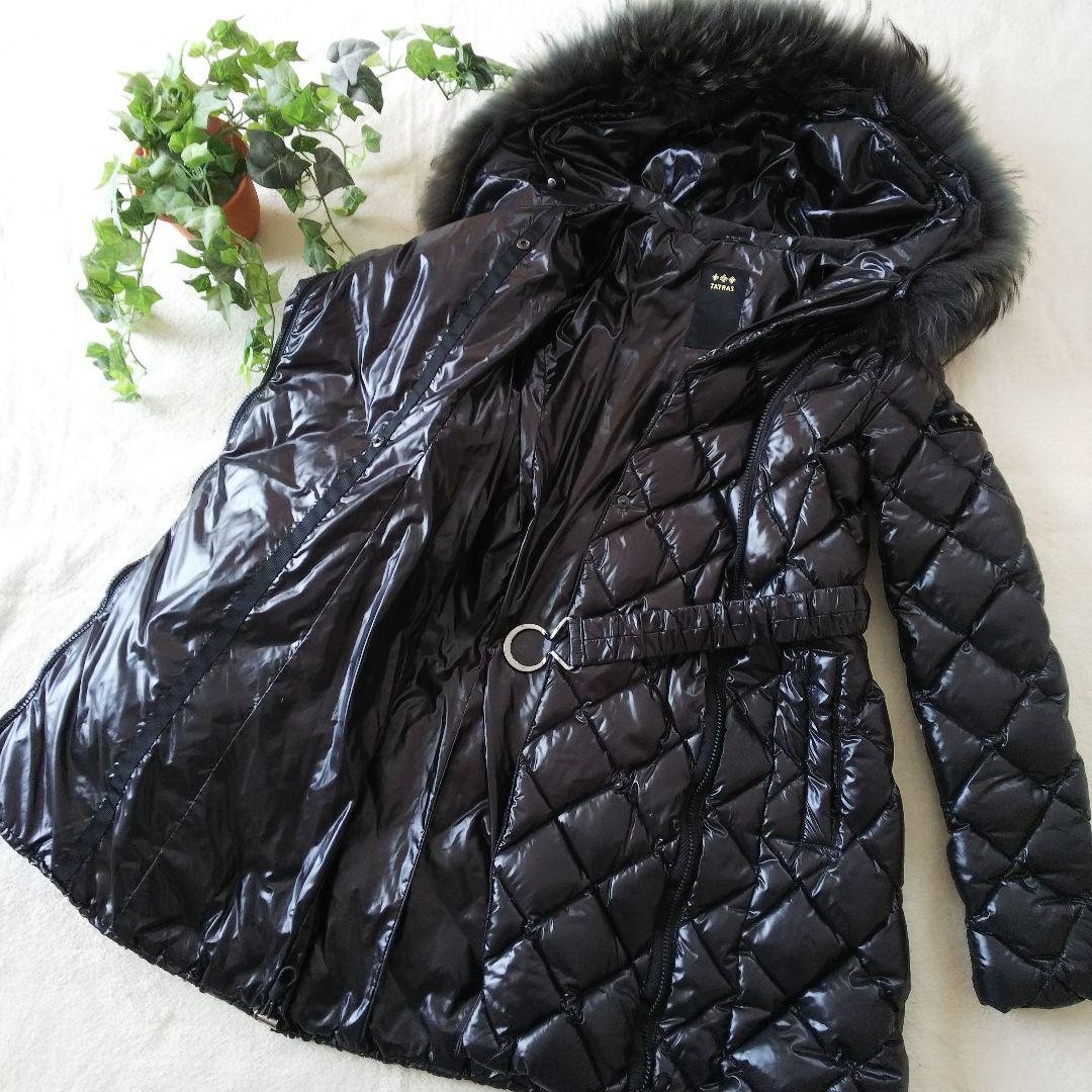 【美品 M】TATRAS タトラス 最高級 ダウンコート ジャケット ロゴ刺繍