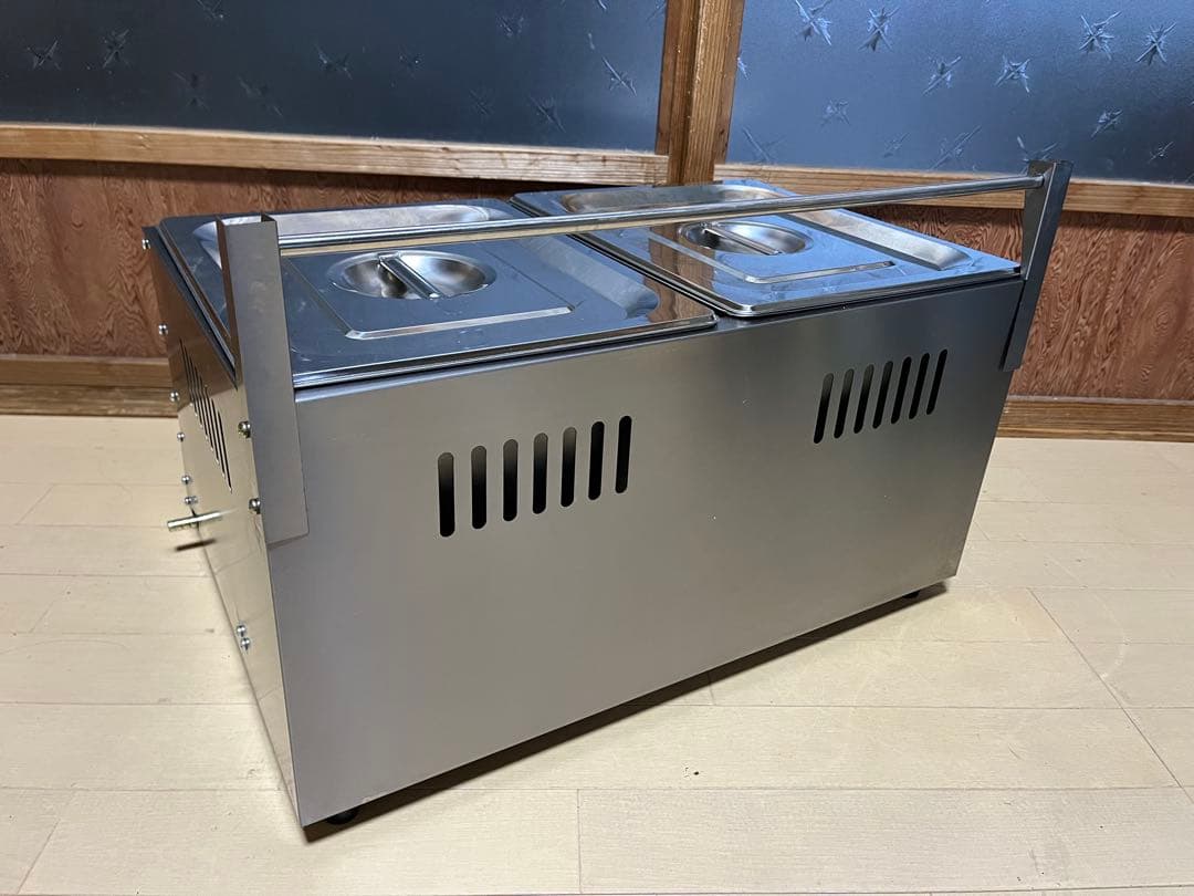 業務用2口卓上ガスフライヤー　2槽式　LPガス　油量10L×2 厨房機器