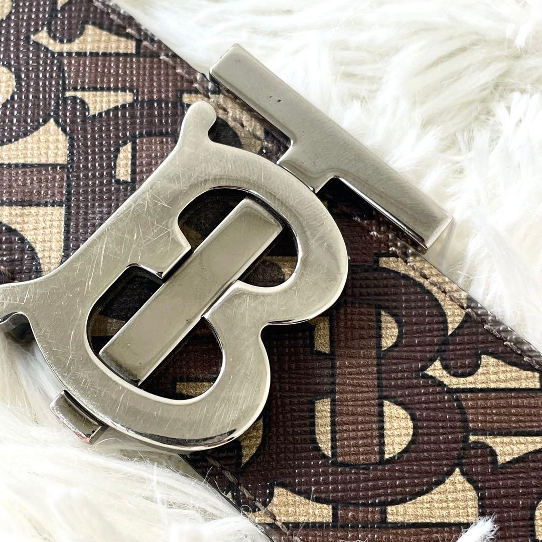 バーバリー　BURBERRY メンズ　ベルト　TBバックル　シルバー　総柄