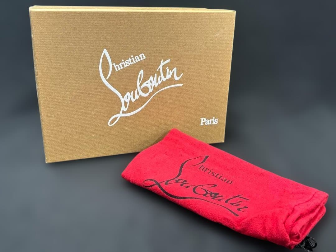 ☆ビジュー付☆ルブタン ハイヒール 35 1/2 パンプス チャンキー 刺繍風