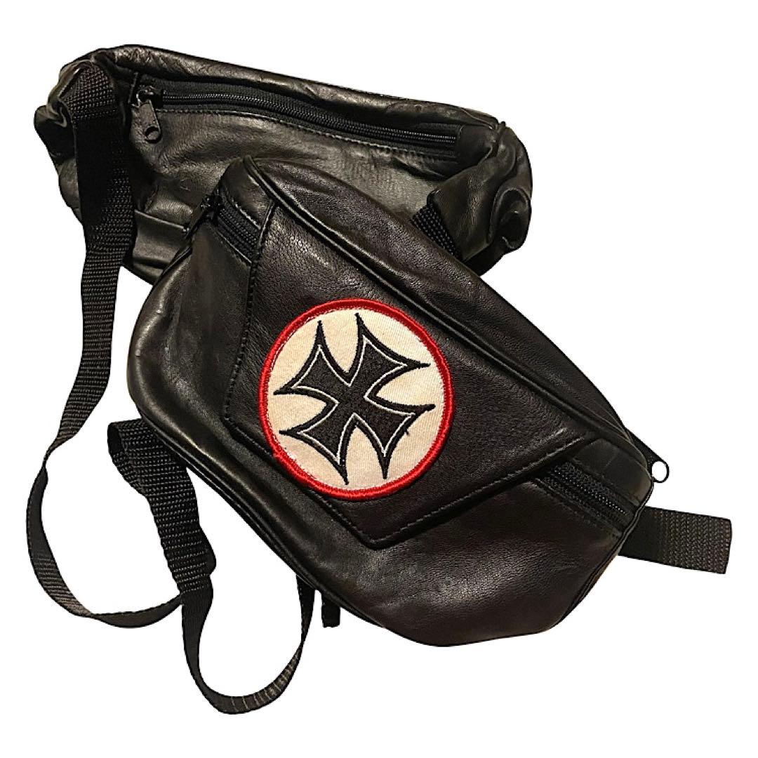 90s ウエストコーストチョッパーズ アイアンクロス ウエストポーチ ビンテージ