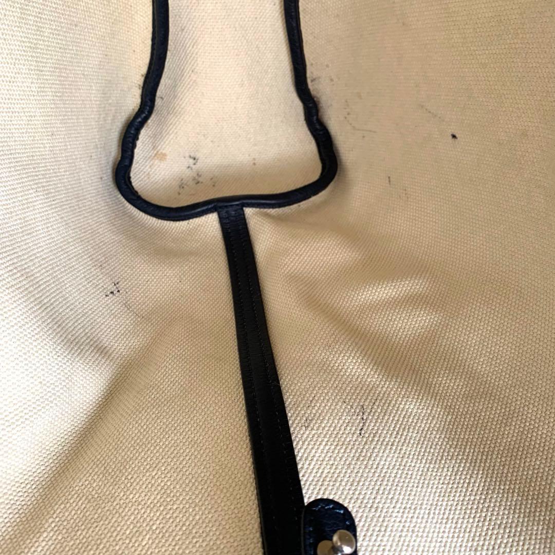 ジョルジオ アルマーニ トートバッグオールレザー ネイビー　ポーチ・チャーム付