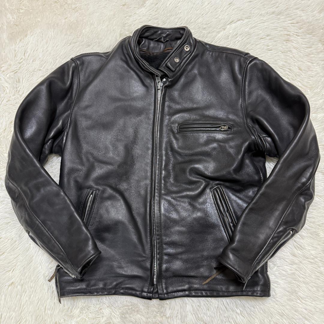 米国製40✨Schott ショット 641 シングルライダース レザー 黒