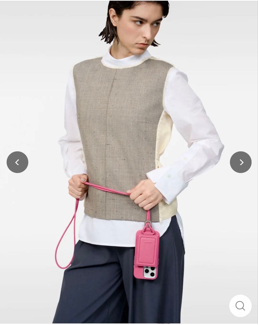 objcts.ioスマホショルダーレザーストラップ + iPhoneケースピンク