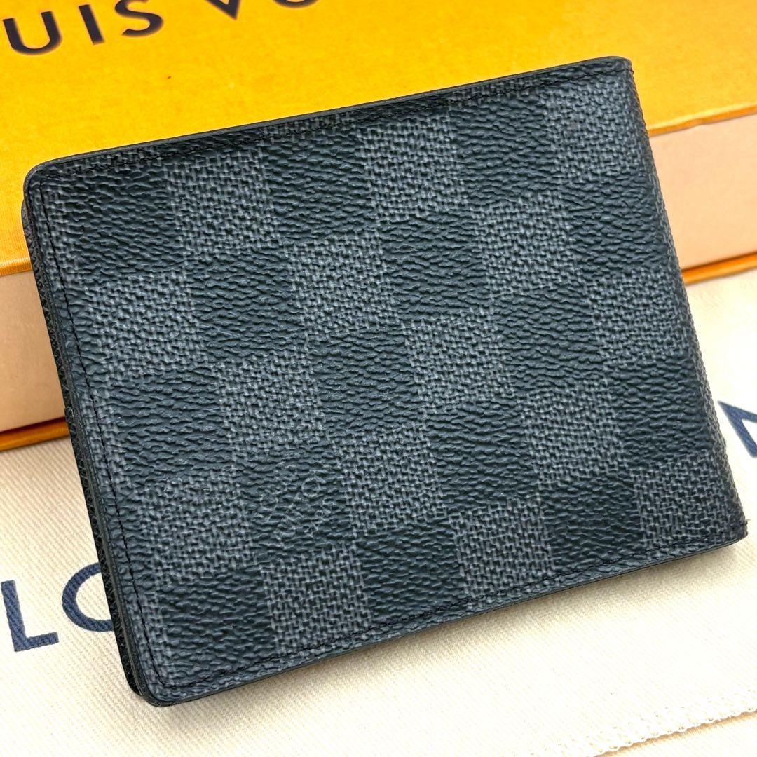 【美品】ルイヴィトン ダミエグラフィット ポルトフオイユ パンス マネークリップ