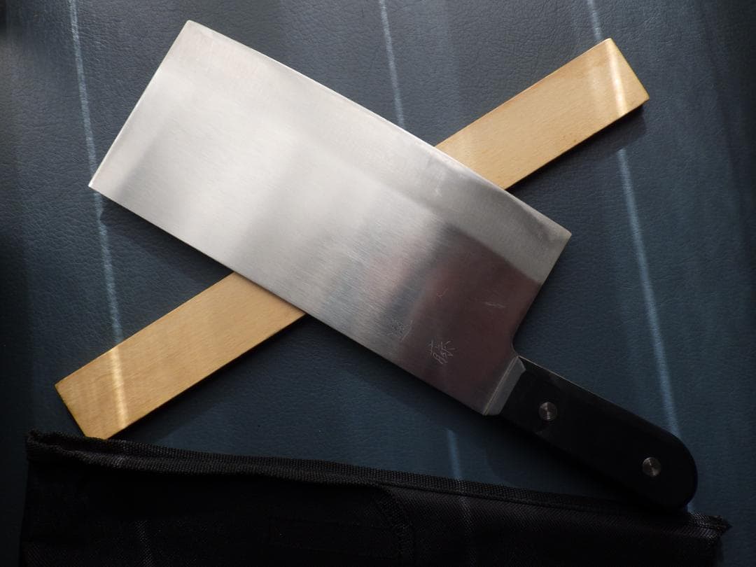 督*森様 INOX鋼/中華包丁★正義作★両刃手研ぎ済み・堺打刃物▲記名有▲