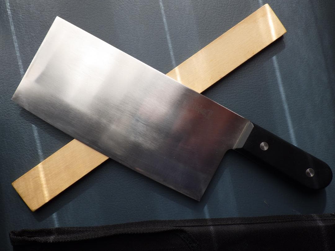 督*森様 INOX鋼/中華包丁★正義作★両刃手研ぎ済み・堺打刃物▲記名有▲