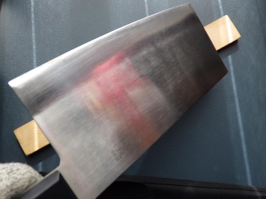 督*森様 INOX鋼/中華包丁★正義作★両刃手研ぎ済み・堺打刃物▲記名有▲