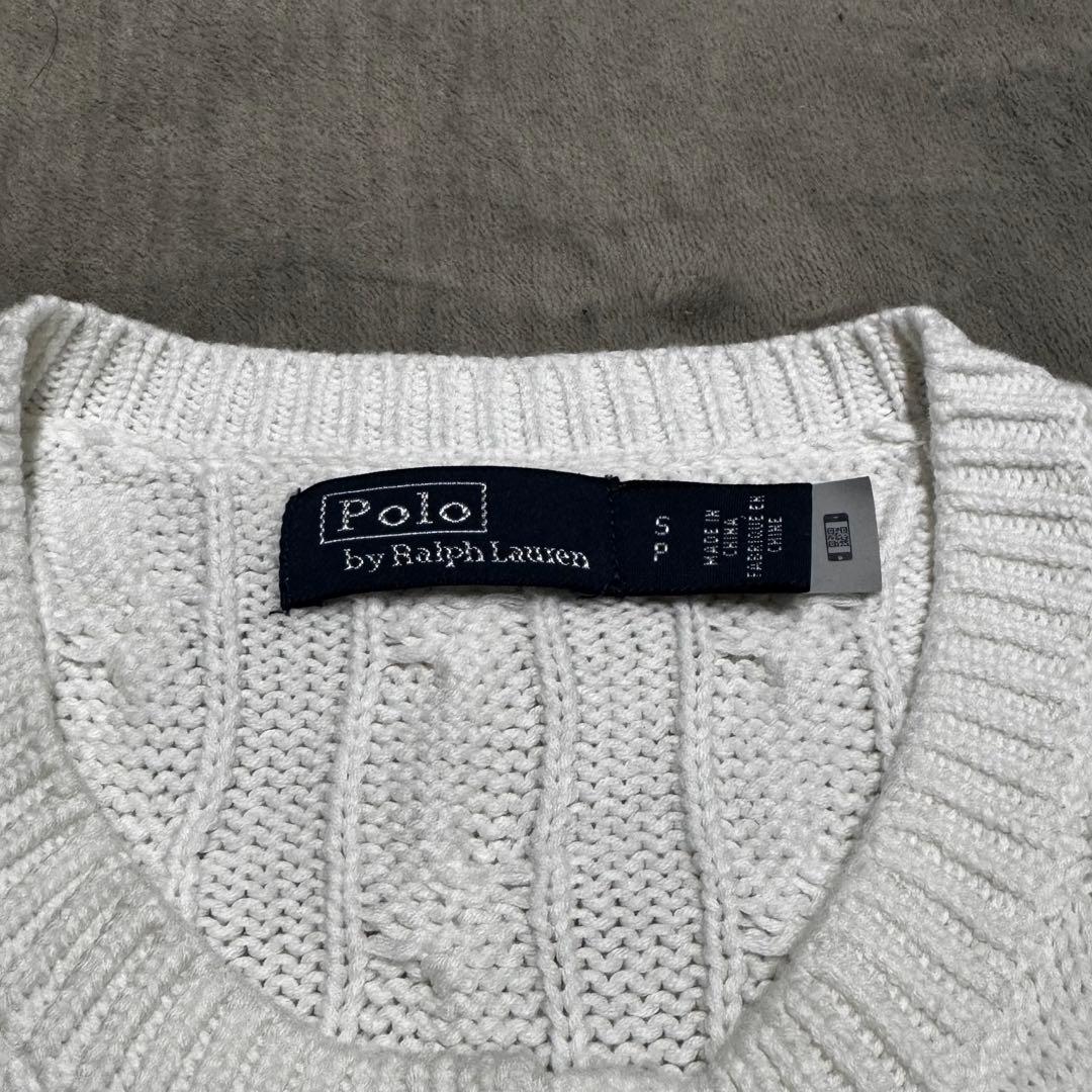 Polo By Ralph Lauren ケーブルニット カーディガン 白