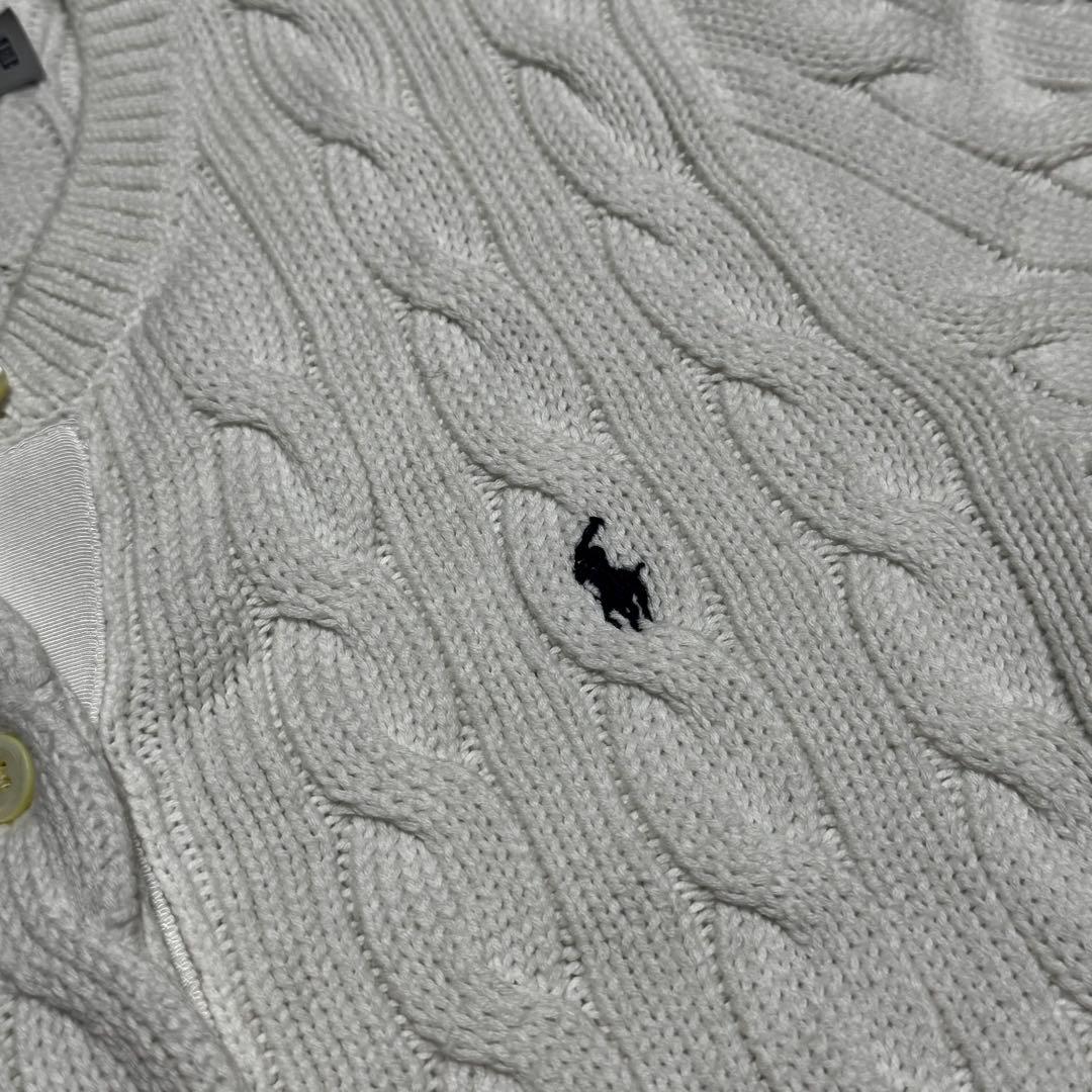Polo By Ralph Lauren ケーブルニット カーディガン 白