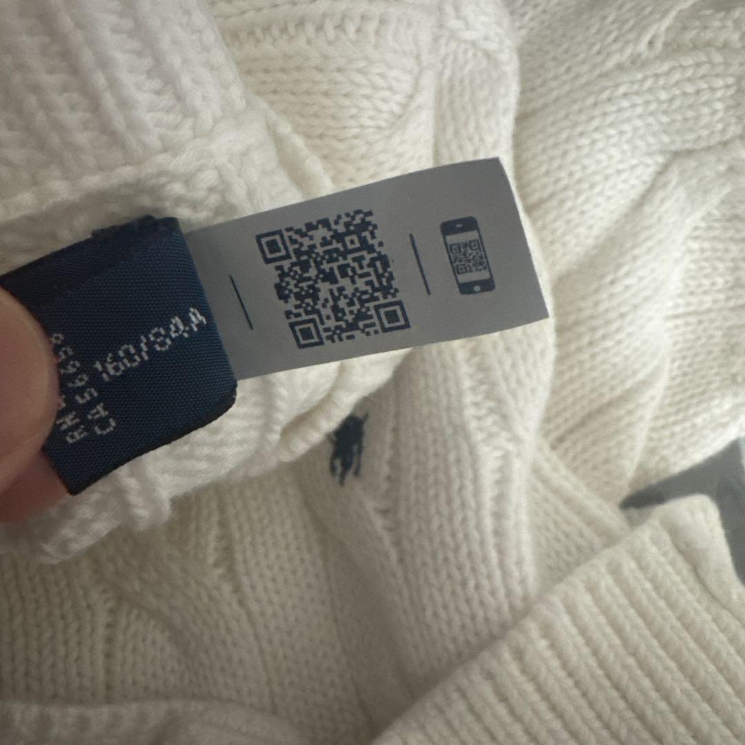 Polo By Ralph Lauren ケーブルニット カーディガン 白