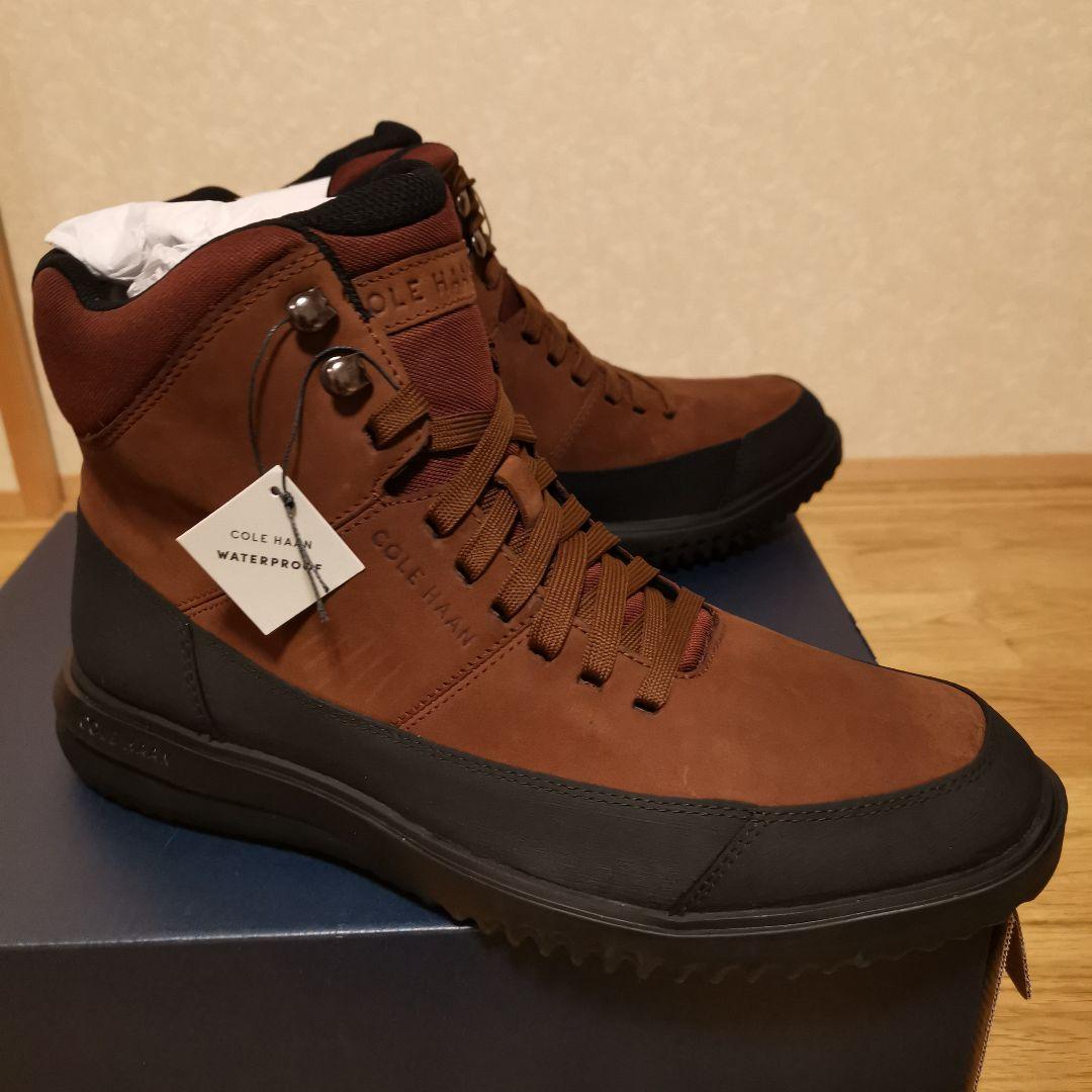 気まぐれ値下 新品)コールハーン GRAND+HIKER WP 茶 25.5