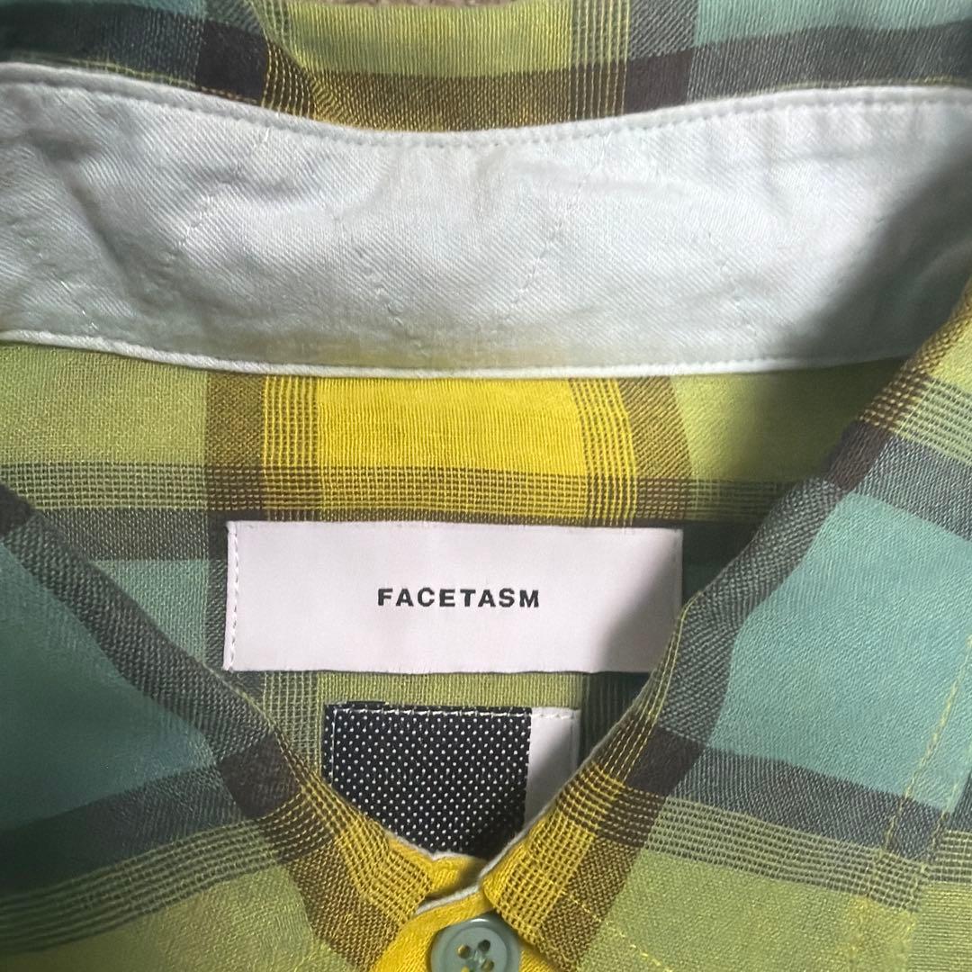 FACETASM チェック柄シャツ サイドスリット紐付き、サイズ00
