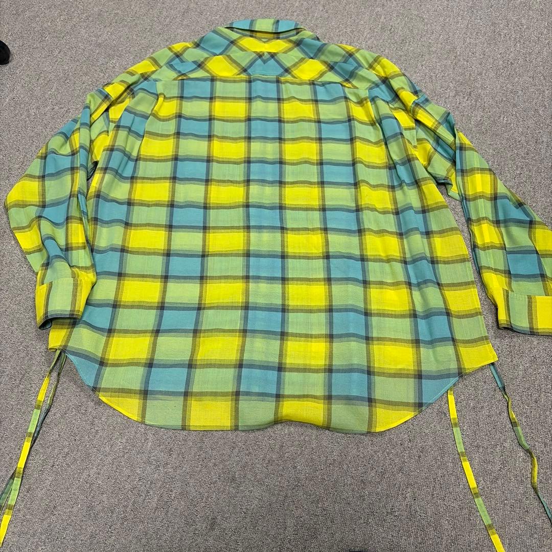 FACETASM チェック柄シャツ サイドスリット紐付き、サイズ00