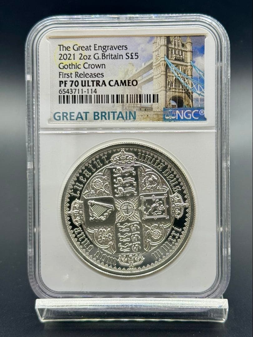 美しき ゴチッククラウン シールド 2021年 2オンス 銀貨 PF70UC
