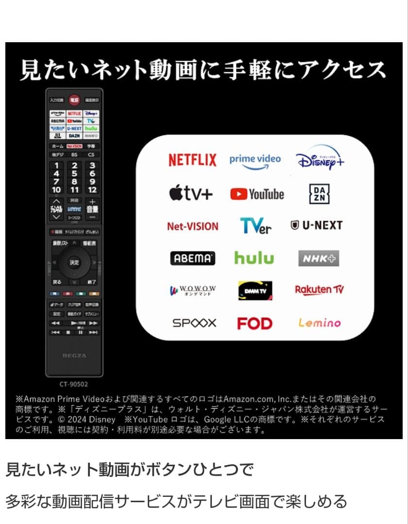 TOSHIBA REGZA テレビ 24型