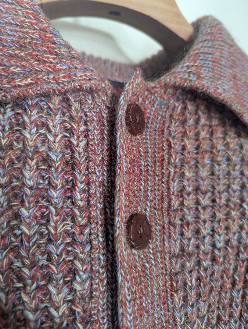 CABaN コットンカシミヤミックスワッフル ポロカーディガン