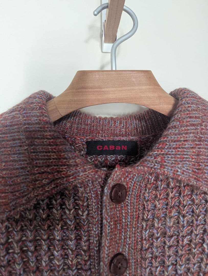 CABaN コットンカシミヤミックスワッフル ポロカーディガン