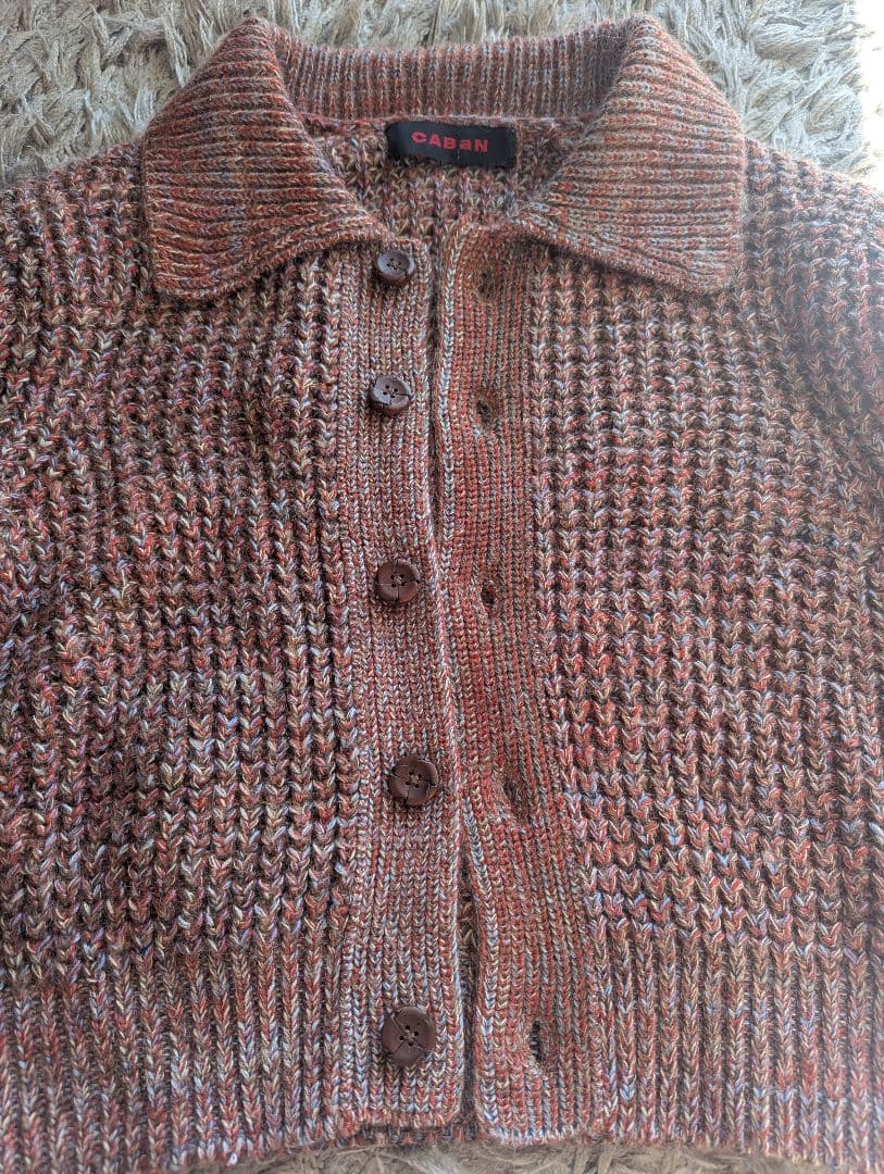 CABaN コットンカシミヤミックスワッフル ポロカーディガン