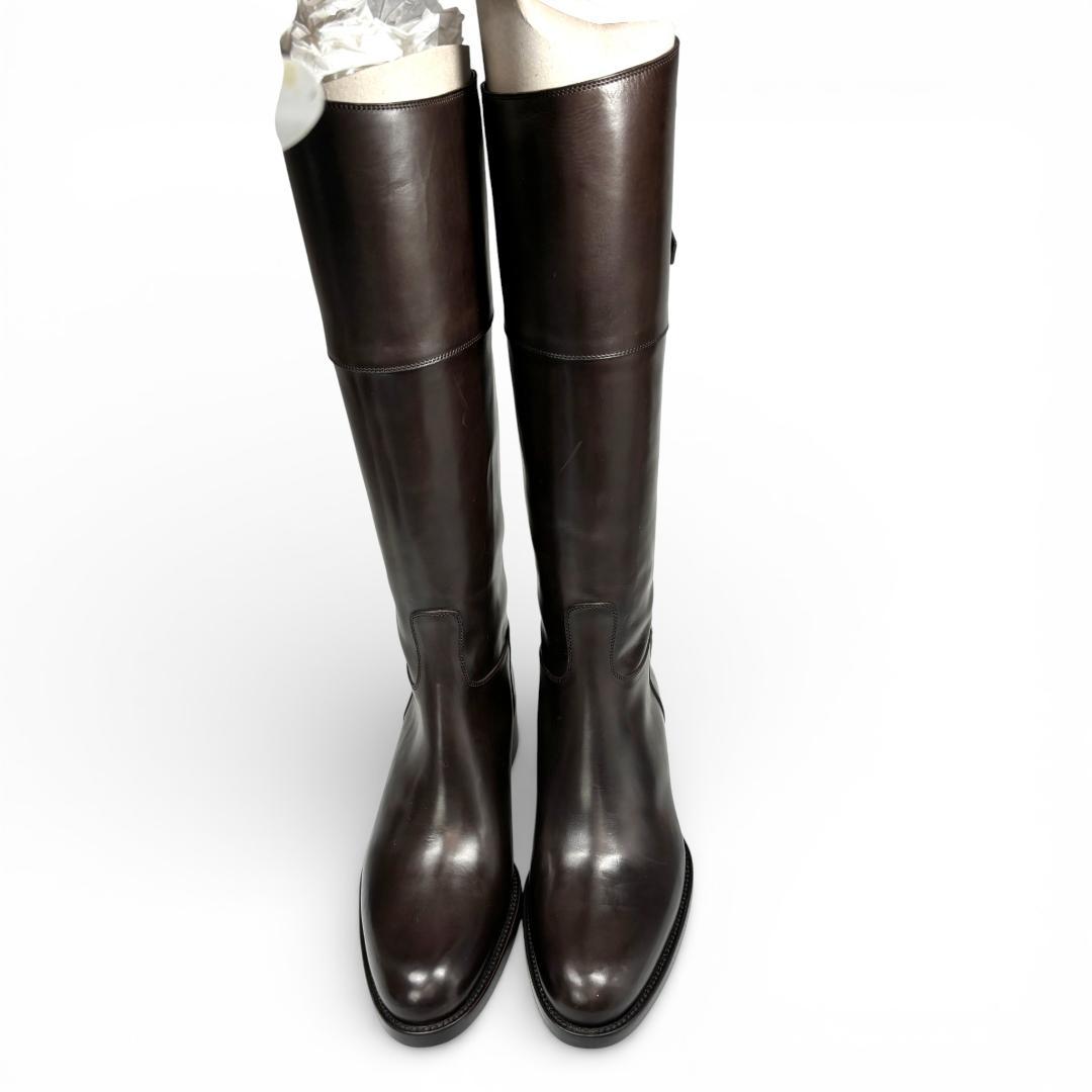 新品級 サルトル ジョッキーブーツ ロングブーツ 36 23cm こげ茶