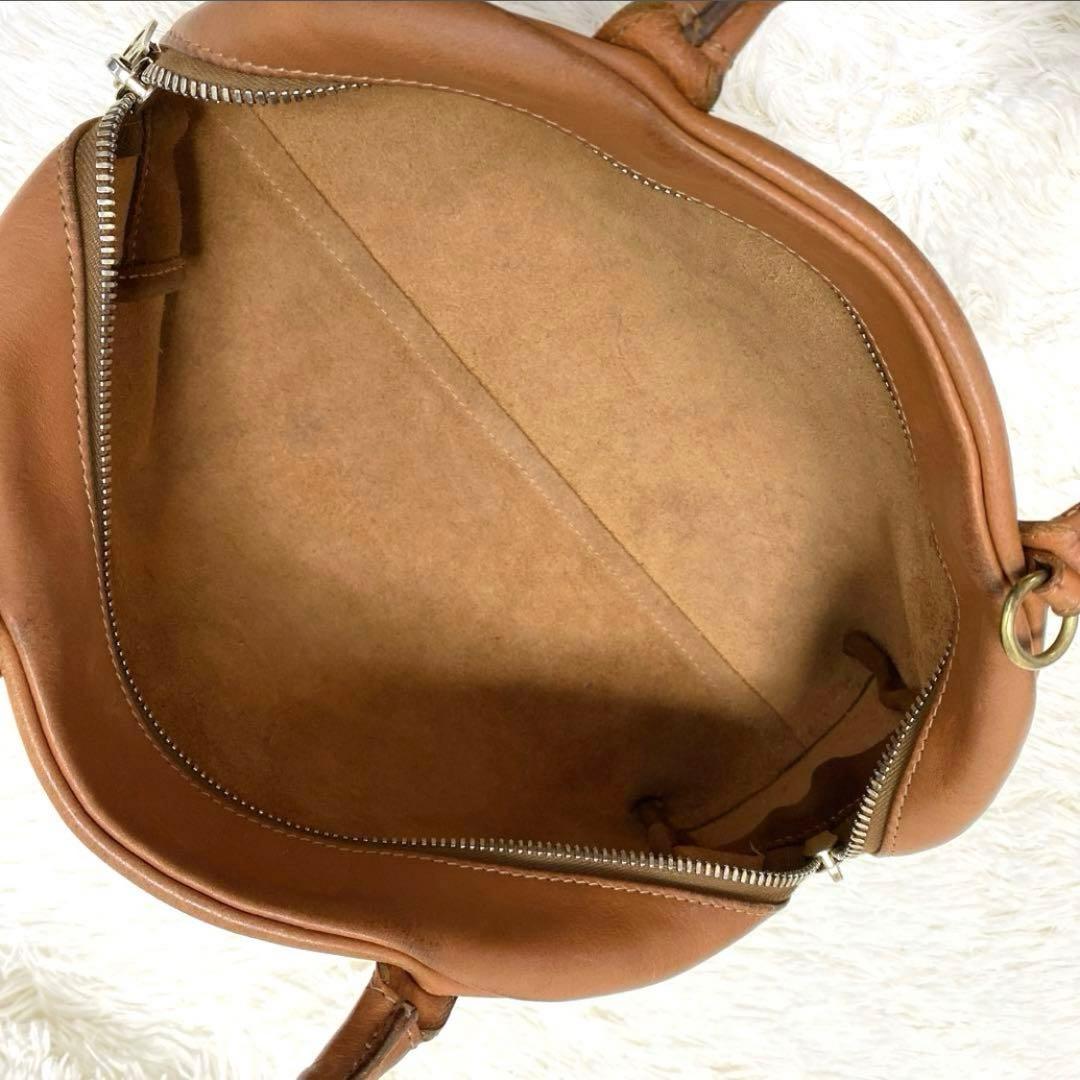 イルビゾンテ　ショルダーバッグ 2way ハンドバッグ　ミニボストン　ヌメ革 茶