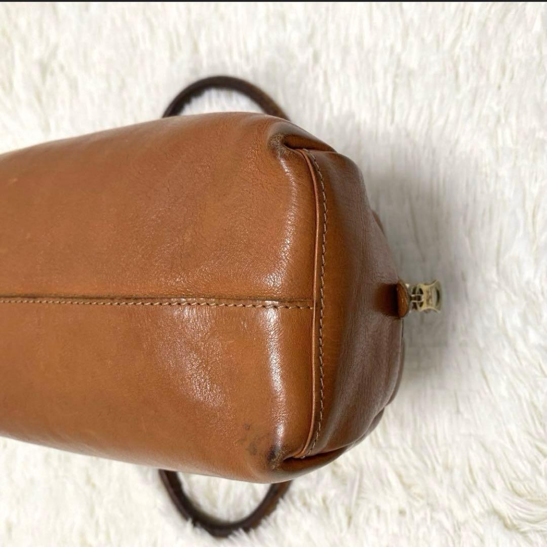 イルビゾンテ　ショルダーバッグ 2way ハンドバッグ　ミニボストン　ヌメ革 茶