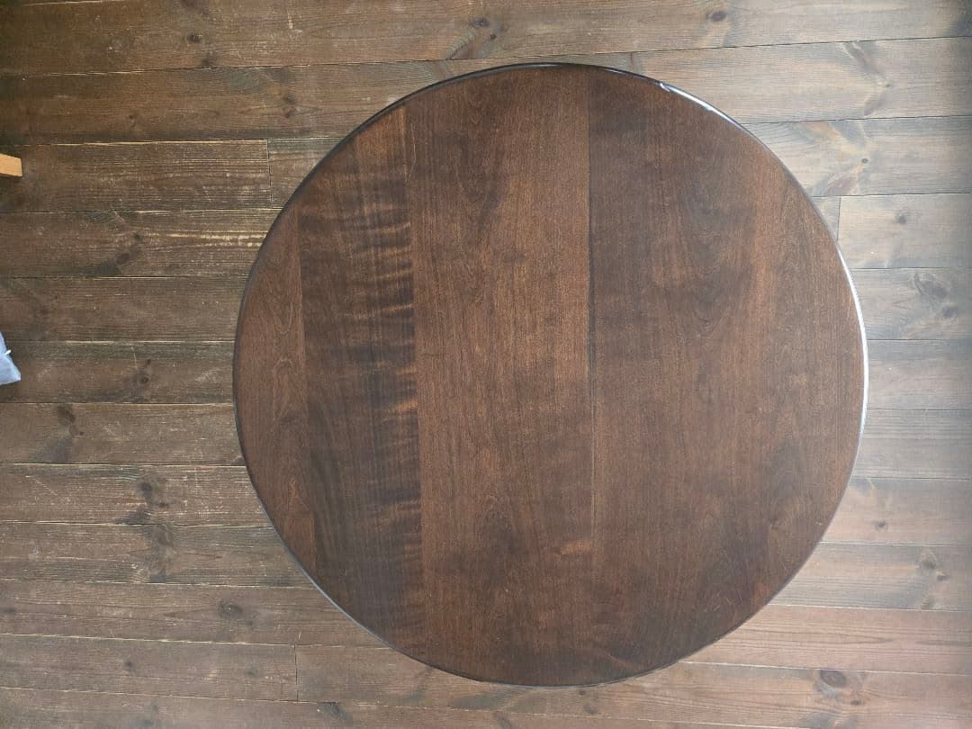 ✨最終お値下げ✨無垢ダークブラウンちゃぶ台75φ・家具工房芽生様製