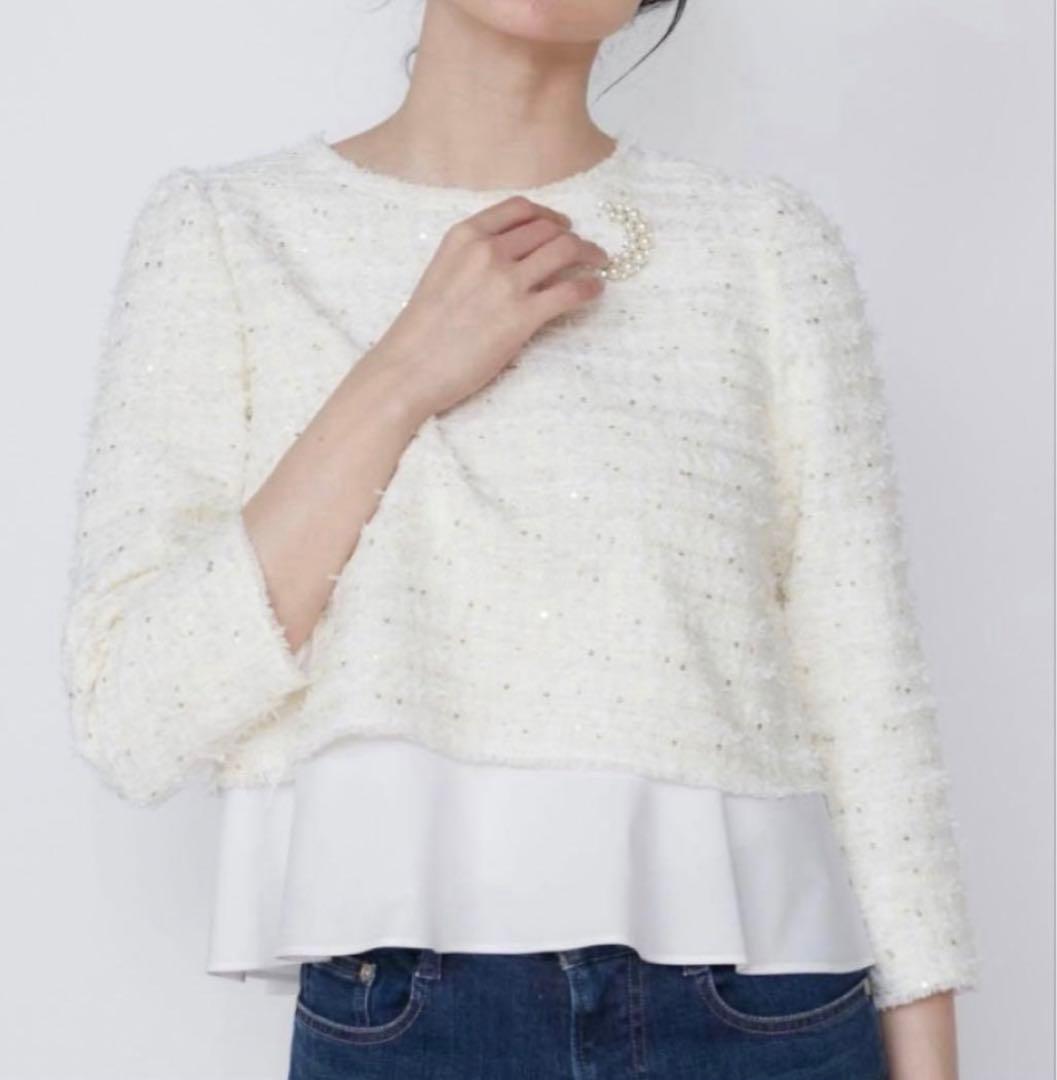 M Maglie le cassetto ラメスパンコールツイードブラウス