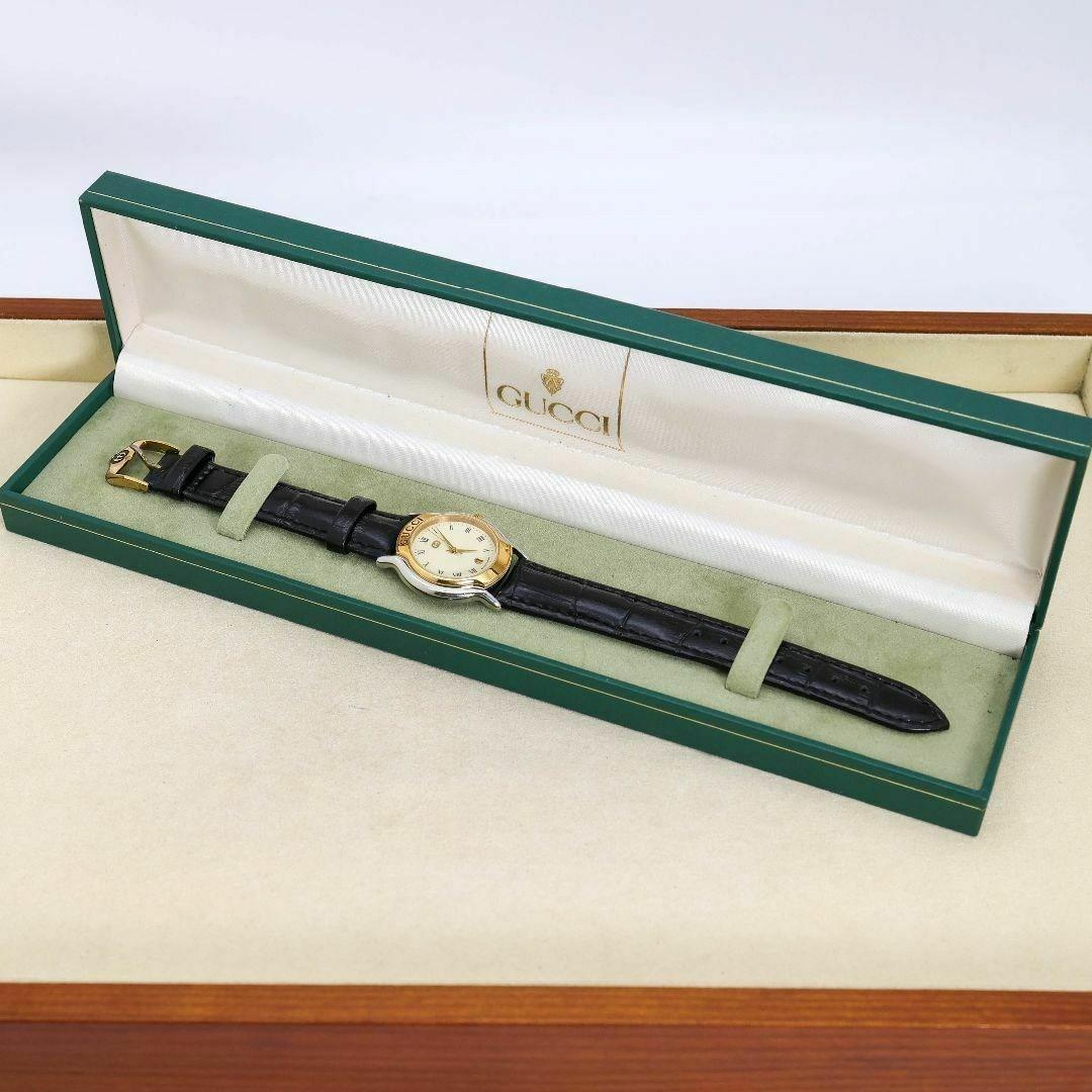 稼働 GUCCI 腕時計 8000L デイト ヴィンテージ レザー 外箱1123