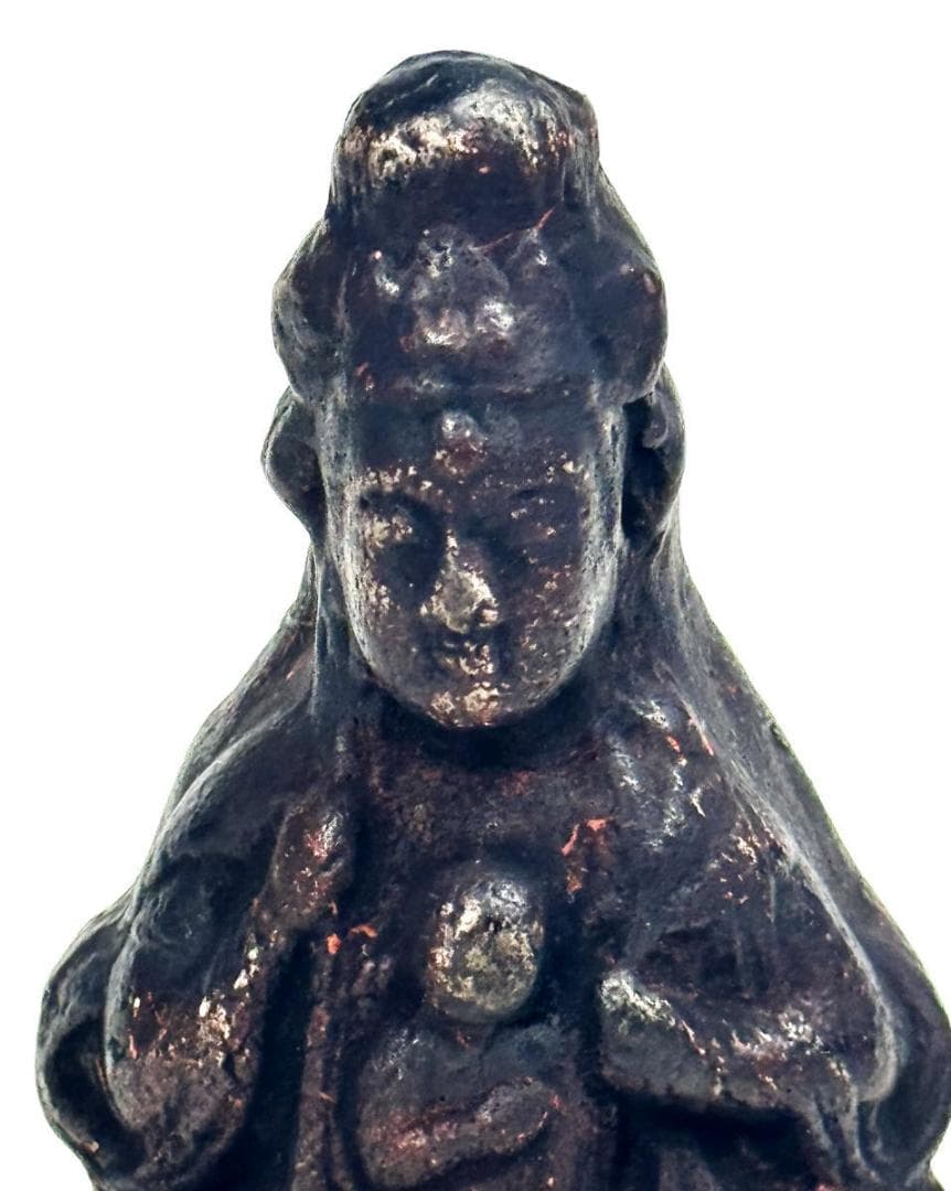 マリア観音様立像 かくれキリシタン 時代物 伝世品焼物 ウブ品 WWTT375