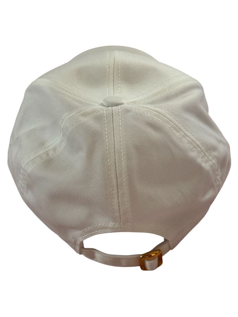 ホワイト キャップ ロゴ付き 調整可能