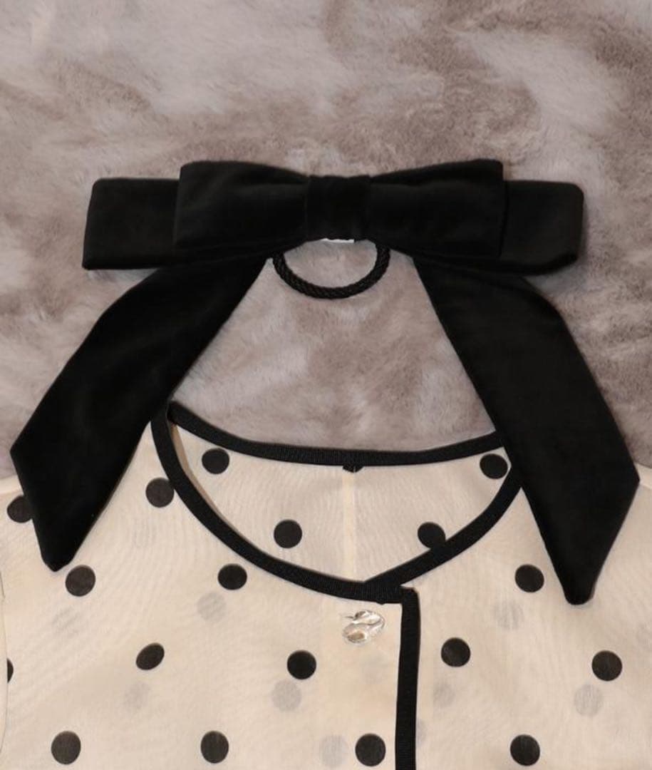 ジェンヌ　日本製別珍リボンヘアーゴム