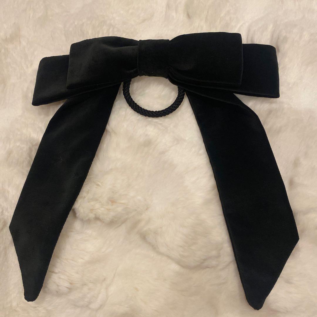 ジェンヌ　日本製別珍リボンヘアーゴム