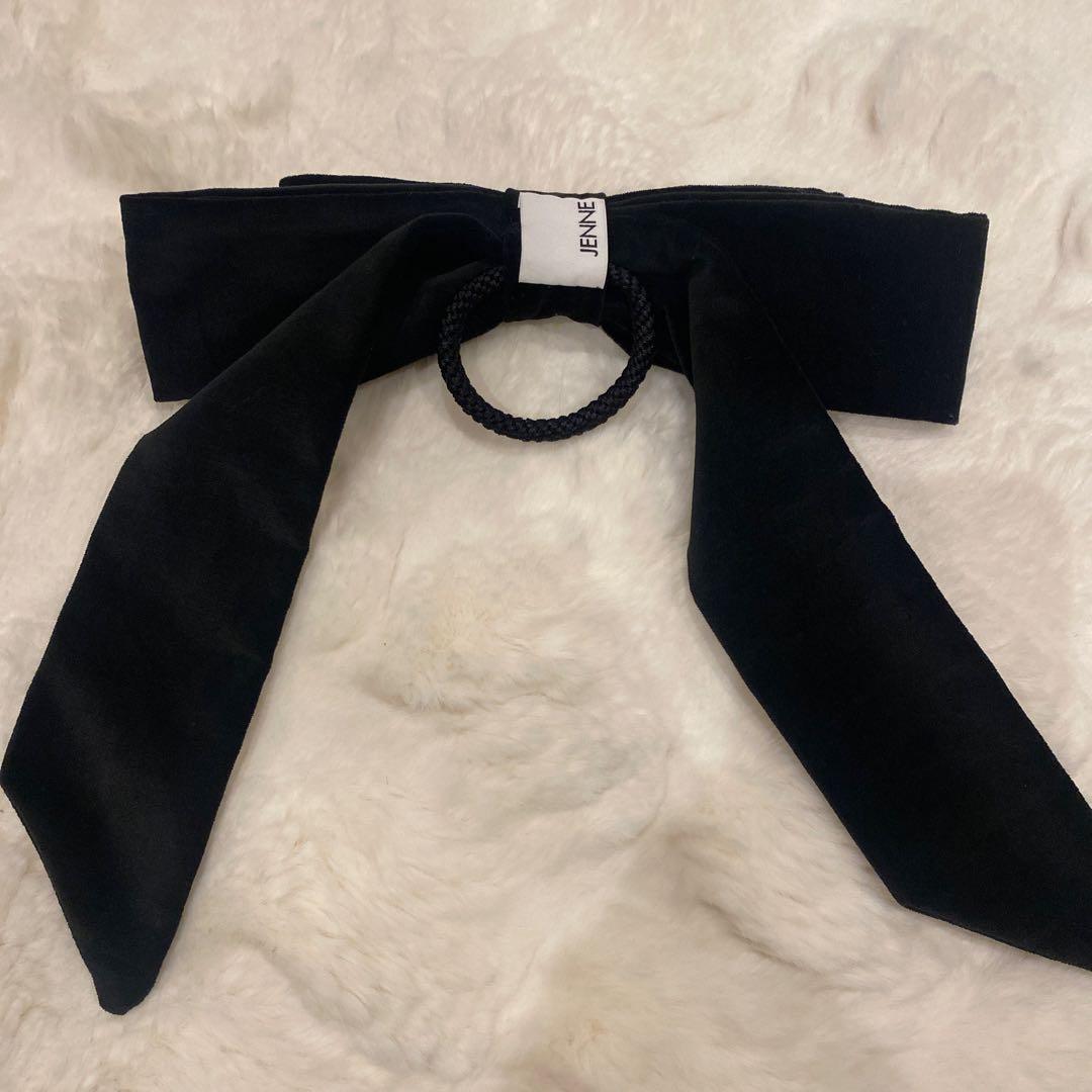 ジェンヌ　日本製別珍リボンヘアーゴム