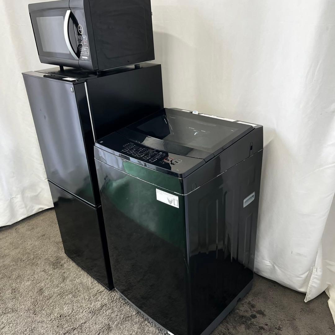 洗濯機　6㌔　冷蔵庫　ニトリ　レンジ　一人暮らし　高年式　セット　黒　設置無料