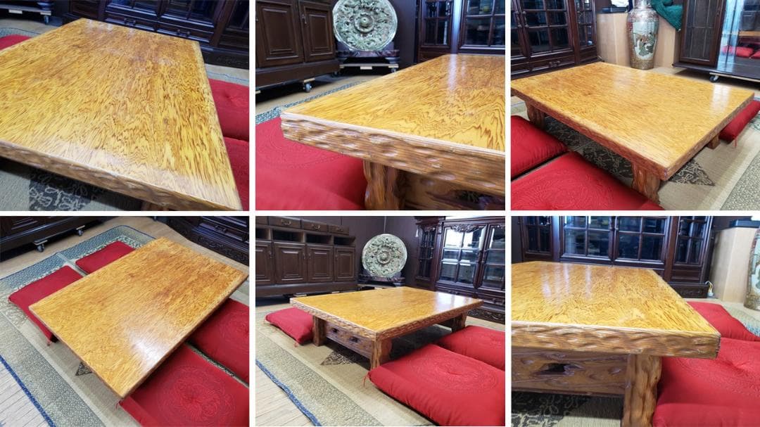 トイプーB22　屋久杉　座卓　座布団付き　和室セット