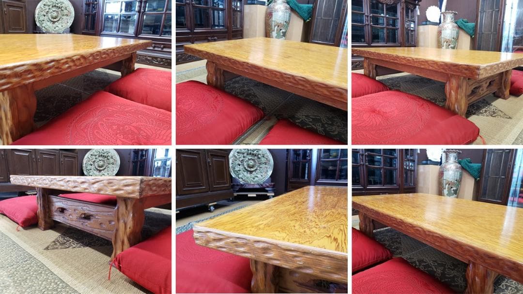 トイプーB22　屋久杉　座卓　座布団付き　和室セット