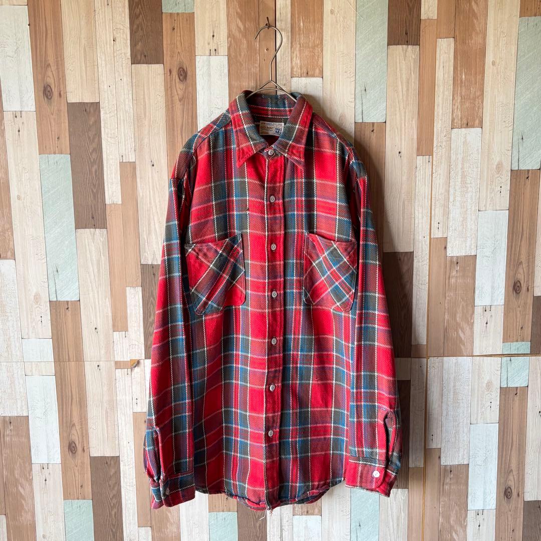 【好配色!!】70s BIG MAC ヴィンテージ ヘビーネルシャツ M 古着