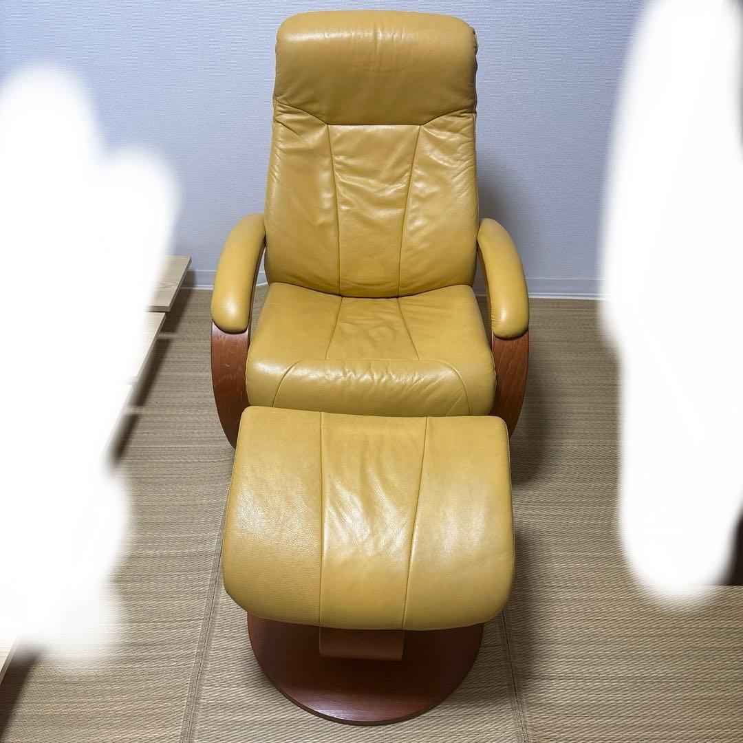 イエリアーダ　ノーザンコンフォート リク ライニングチェア　オットマン　イエロー