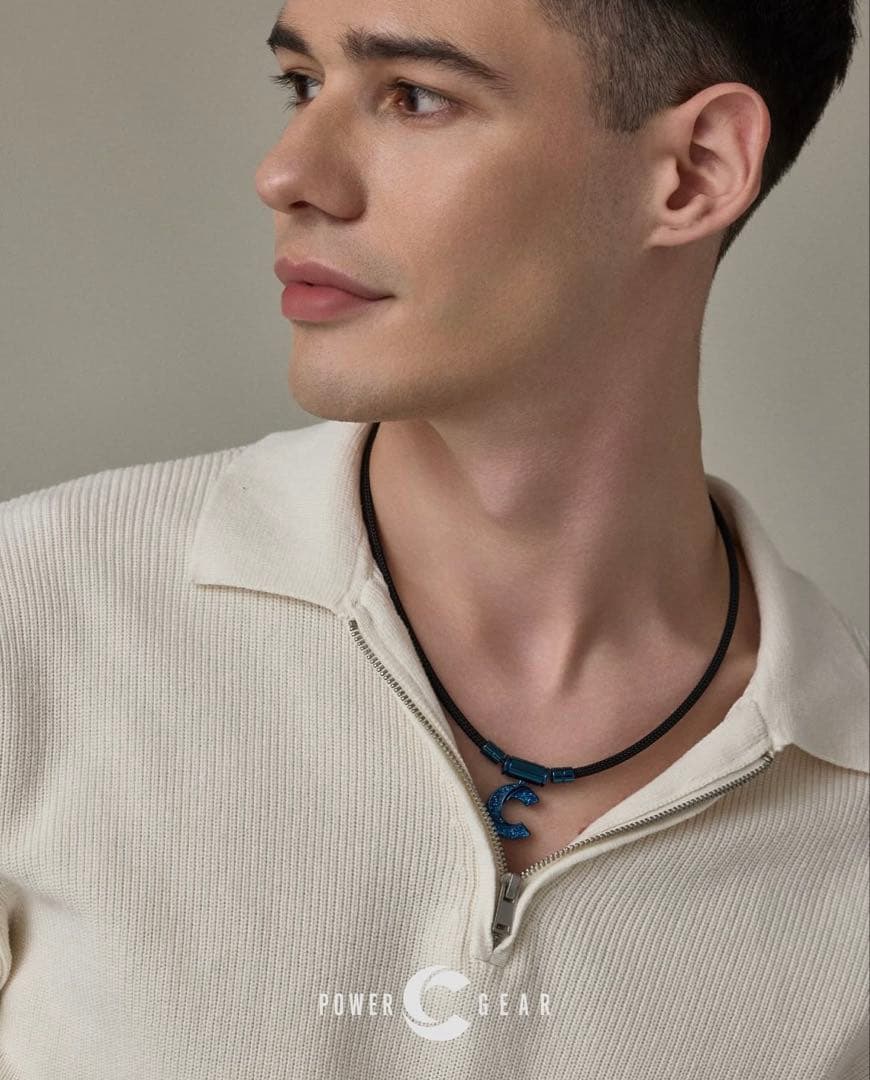 パワードギアネックレス　ブルーラメLサイズ