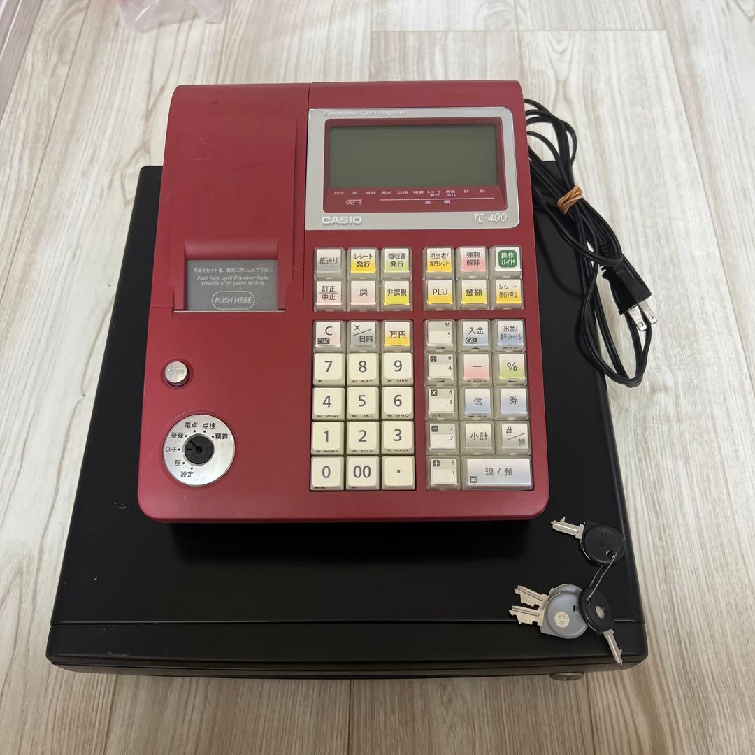 権*六様 CASIO カシオ レジスター TE-400 レッド