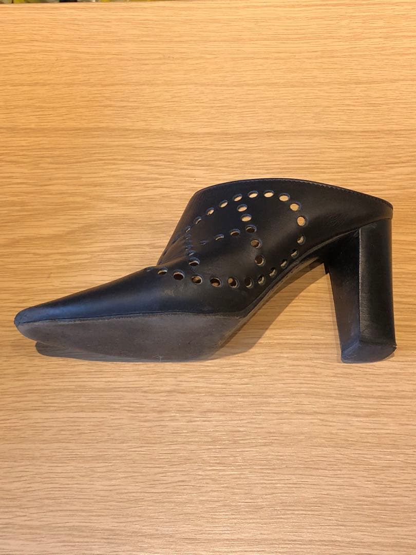 エルメス ミュール レザー ブラック サイズ35 エヴリン レディース ヒール