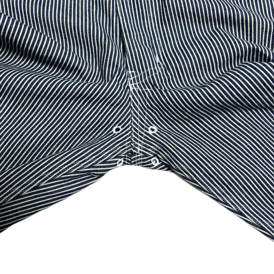 【超美品】STP（エスティーピー）刺繍ロゴ ヒッコリーカバーオール 長袖ツナギ