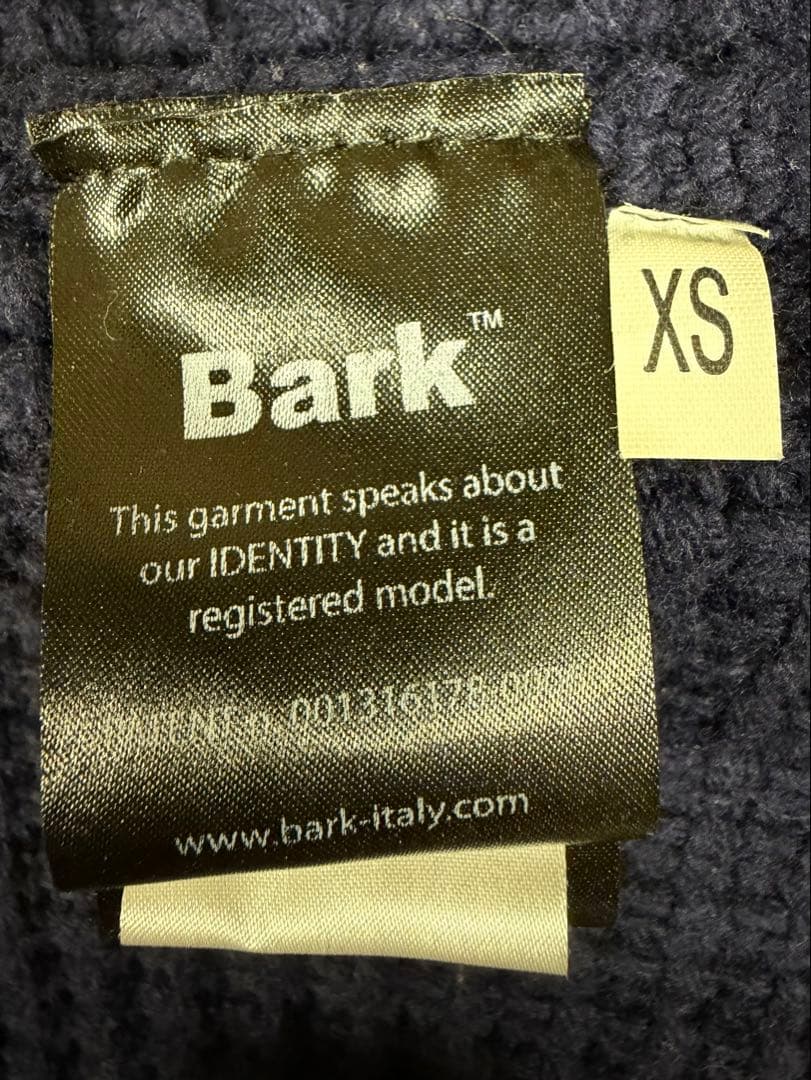 Bark バーク ファー付き ネイビー 圧縮ニット ダッフルコート 日本サイズM