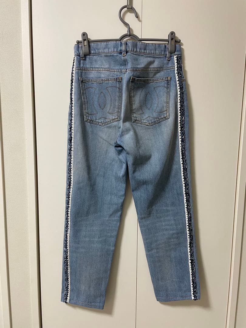 CHANEL シャネル ココステッチ ツイードラインデニムパンツ