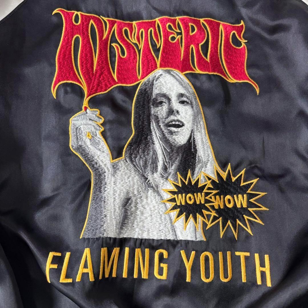 未使用級 ヒステリックグラマー FLAMING YOUTH刺繍 スカジャン M