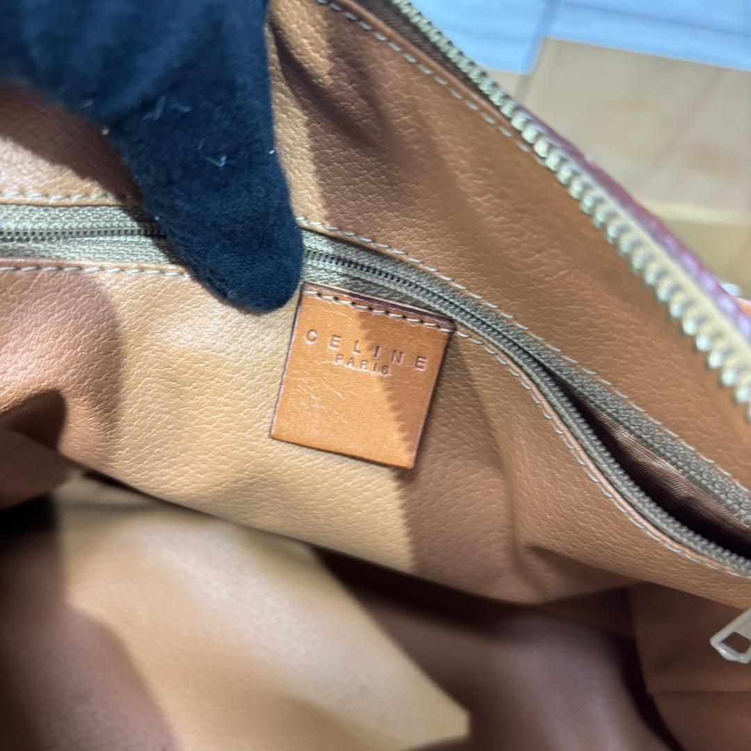 CELINE セリーヌ マカダム　レザー　ボストンバッグ　ハンドバッグ